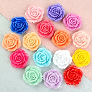 Cabochons plats en résine de 42 mm, embellissements en forme de rose, roses artificielles à dos plat pour la fabrication de bijoux, breloques en forme de roses - Product Image 6