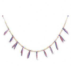 Guirnalda de cuentas de madera de granja del Día DE LA Independencia Guirnalda de cuentas de madera patriótica Banner patriótico para la decoración del 4 de julio - Product Image 1