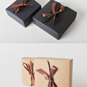 Custom Recyclable Made <b>Wedding</b> Favor Kraft Paper <b>Gift</b> <b>Box</b> Small Ribbon Small <b>Gift</b> 4 Colors Candy <b>Wedding</b> <b>Box</b> Favor - Product Image 2
