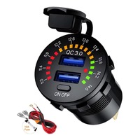 Cargador USB de Pared de 12V con Doble Carga Rápida 3.0 PD, Protección IP65, Certificación CE, Accesorios para Receptáculo de Enchufe USB para Autocaravanas