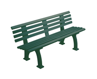 Banc de jardin en PVC allemand résistant aux intempéries, 1,5 m, mobilier d'extérieur design moderne, 3 places, pour parc, salle de sport, terrain de tennis, patio