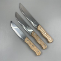 Festival de l'Aïd al-Fitr Couteau d'abattage de boucher en acier inoxydable à manche en bois professionnel Coupe-viande Couteau de cuisine