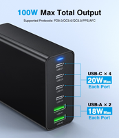 Chargeur rapide HNT ODM/OEM 100W GaN PD & QC 2A+4C multi-ports universel pour iPhone 17 16 15, ignifuge