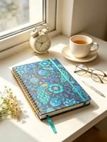 Großhandel Exotisches Vintage-Vogel-Blumen-Motiv Hardcover-Spiralnotizbuch mit Elastischem Verschlussband für Studenten und als Urlaubsgeschenk