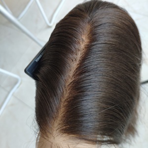 Sâu hơn knots tẩy trắng HD ren phía trước tóc giả nguyên tự nhiên màu nâu Trinh Nữ Châu Âu Remy tóc con người đơn knots HD ren Top tóc giả - Product Image 6