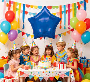 Party Love Foil Star Balloon Blue Dark 24 Inch 12 Pack for making your celebrations memorable and stylish - Product Image 4