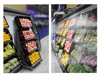 Vitrine réfrigérée verticale à rideau d'air pour fruits et légumes, en acier inoxydable, dégivrage automatique, grande capacité