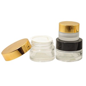 Tarro de crema de vidrio esmerilado de 5-100g con tapa de rosca, envase cosmético redondo para crema facial y contorno de ojos, botella recargable. - Product Image 1