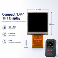 Módulo de Pantalla LCD TFT de 1.44 Pulgadas 128x128, MCU de 8 Bits ST7735S, 20 Pines, 250 Nits, -20~80 ° C para Equipos de Control Industrial Integrados