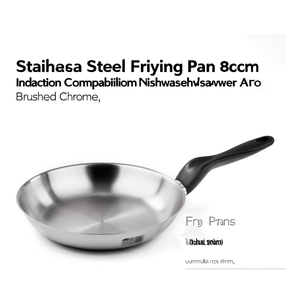 Stainless Steel Frying <b>Pan</b> 28cm <b>Induction</b> Compatible Dishwasher Safe Brushed Chrome - Product Image 3