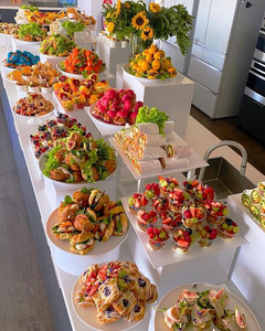 Présentoirs Empilables en Acrylique Blanc pour Service Traiteur, <span class=keywords><strong>Buffet</strong></span>, Plats Froids et Pause Café, Formes Rondes, Carrées et Cubiques - Product Image 5
