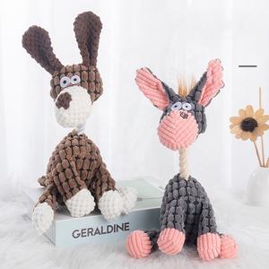 Оптовая продажа, игрушка для домашних животных, милый осел, игрушка для собак в форме жевания, прочная плюшевая игрушка для собак - Product Image 6