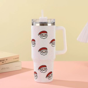 Stainless Steel Tumbler With Glitter Design Cartoon Pattern Vacuum Flask With Straw For Travel - Product Image 2