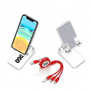 Wholesale Custom Promo Business Logo Gift <b>3</b>-in-1 <b>USB</b> Power Charger <b>Cable</b> Portable Retractable Charging <b>Cable</b> TPE for Phone - Product Image 1
