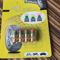 Indikator Tekanan Tutup Katup Monitor Tekanan Ban 36 PSI 2.4 bar Peringatan Tekanan Udara untuk Mobil, Sepeda, dan Truk (4PCS)