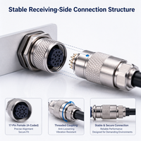 Connecteur circulaire multipolaire haute densité |   Prise d'aviation métallique 15 broches pour l'automatisation industrielle et l'interface caméra