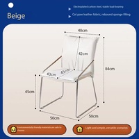 Chaise de salle à manger vintage, chaise de bureau à domicile, chaise de maquillage rembourrée de luxe léger avec dossier, chaise de canapé décontractée