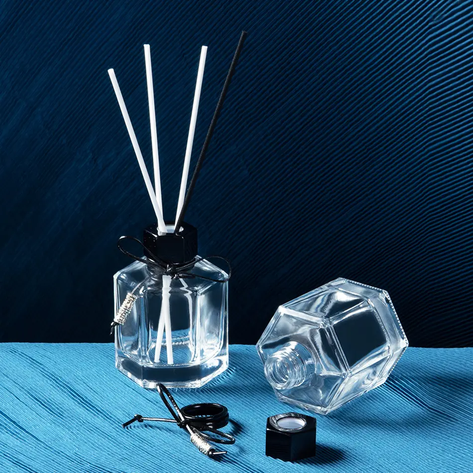 Werkseitig hergestellte Premium dekorative Glas parfüm Reed Diffusor flasche