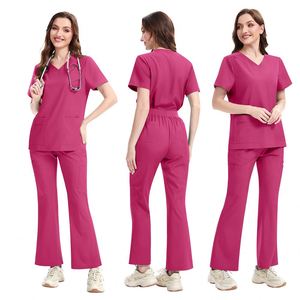 Uniformes Médicos de Poliéster a la Moda, Transpirables y Suaves, en Varios Colores, Uniformes de Enfermera para Hospitales y Clínicas - Product Image 3