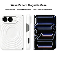 Étui en silicone liquide à motif ondulé magnétique avec logo personnalisé pour iPhone Duo Fold Phone, protection de la charnière à double axe, coque magnétique