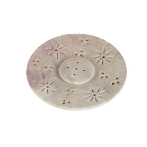 NANWEIストーン耐久ラウンド大理石香スタンドプレートホルダーリビングルーム瞑想禅コーナー - Product Image 1