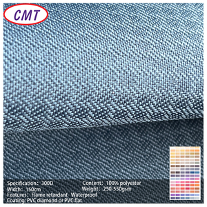 Tissu en polyester bleu à grille invisible 300D, PU de luxe, respirant, résistant au feu, imperméable, expédié rapidement et en toute sécurité pour une utilisation automobile - Product Image 1