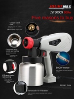 Pistolet à peinture en aluminium haute pression détachable à moteur électrique sans balais alimenté pour la décoration domestique