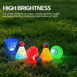Volants <span class=keywords><strong>de</strong></span> <span class=keywords><strong>badminton</strong></span> LED ZHENAN 4/5/6 pièces en nylon, lumineux dans le noir, en plastique, pour sports intérieurs et extérieurs - Product Image 4