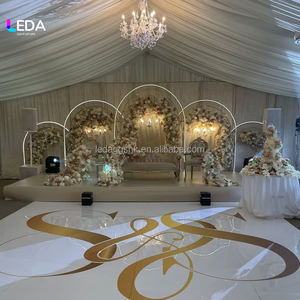 Arco de hierro curvado de tres postes LEDA Popular para decoración de bodas, telón de fondo para fiestas de cumpleaños - Product Image 2