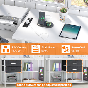Escritorio Moderno en Forma de L para Computadora con Cajones y Estantes de Almacenamiento, Mesa Larga de Esquina para Oficina en Casa, Estudio y Escritura - Product Image 5