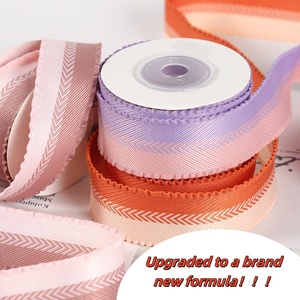 Joywood Sari Zijde Lint Voor Diy Bruiloft Geschenkdoos Kleur Geblokkeerde Ruche Rand Geweven Lint Voor Haarelastiekjes, Boeketten En Cake Decor - Product Image 3