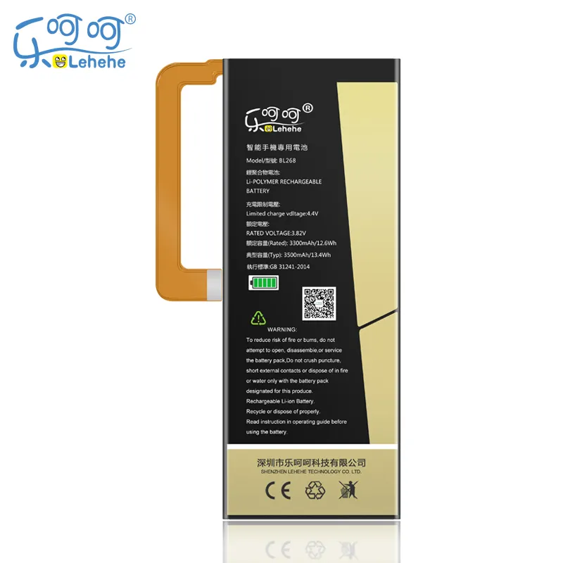 Lehehe bateria bl268 para lenovo zuk z2, 3500mah para celular, bateria de alta qualidade