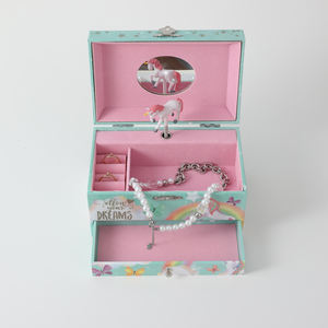 Caja Musical de Joyería Hecha a Mano con Forma de Unicornio, con Bailarina, Funciona con Manivela, Regalo para Niños y Niñas, Hecha de MDF Resistente - Product Image 2