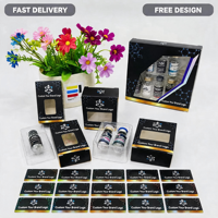 Maßgefertigte 3ml/10ml Umweltfreundliche Starre Fläschchen-Aufbewahrungsbox Kunstpapier Geprägt UV-Logo-Druck 1 Fläschchen/10 Fläschchen Packung