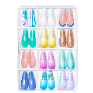 Lot de 288 kits de nail art DIY pour enfants, 12 styles, <span class=keywords><strong>faux</strong></span> <span class=keywords><strong>ongles</strong></span> pour enfants avec autocollants et strass, ensemble d'<span class=keywords><strong>ongles</strong></span> à presser pour filles - Product Image 5