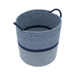 Panier de rangement en coton durable, benne domestique moderne avec poignée, pour le linge en vrac - Product Image 4