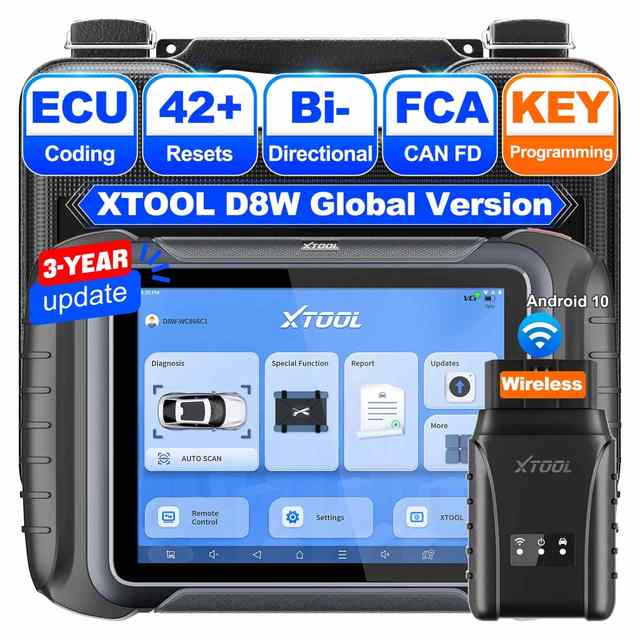 XTOOL D8W Wireless Car Key Programmer All Vehicle Locksmith Machine Auto Immobilizer Programming Tool OBD2 Diagnostic Device