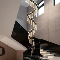 Magnifique Lustre LED Rotatif en Cristal pour Villa, Style Moderne et Simple, Idéal pour Hôtel, Salon, Duplex, et Éclairage d'Escalier