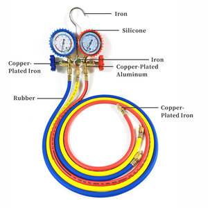 Conjunto de <span class=keywords><strong>Manifold</strong></span> 536G com Medidor de Gás Refrigerante e Mangueiras de Três Cores para Sistema de Ar Condicionado Automotivo - Product Image 2