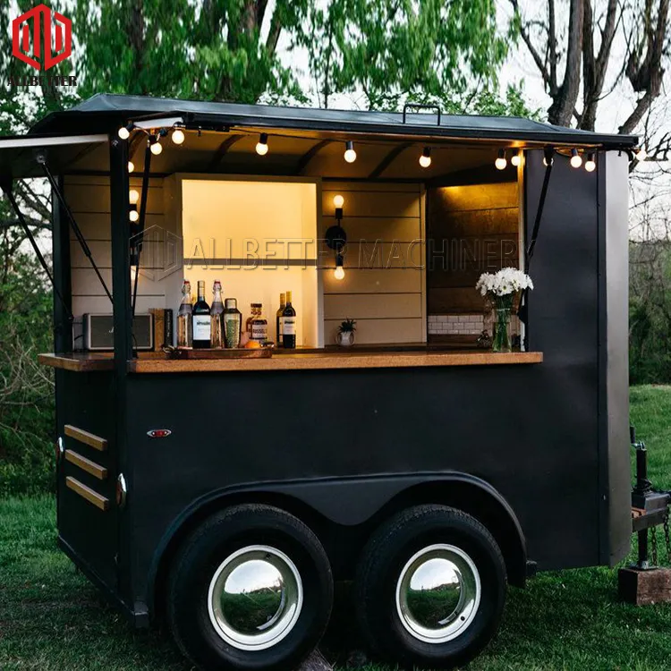 Nieuwe Ontwerp Mobiele Restaurant Fast Food Kiosk Hot Dog Stand Ijs Truck Snacks Shop Paardentrailer Catering Trailer Paard Trailer