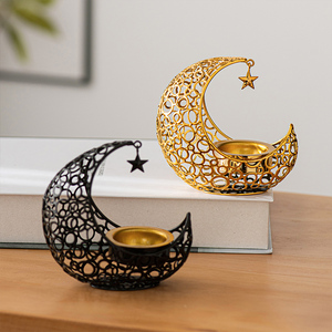 Quemador de Incienso de Metal con Forma de Luna Creciente y Estrella, Estilo Romántico de Oriente Medio, Quemador de Incienso Mubkhar, Quemador de Incienso Árabe - Product Image 1