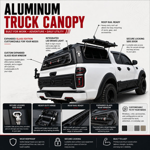 Auvent de camion en aluminium imperméable 4x4 |   <span class=keywords><strong>Hardtop</strong></span> Overland compatible avec Tundra, Silverado, <span class=keywords><strong>F150</strong></span>, Tacoma - Product Image 2