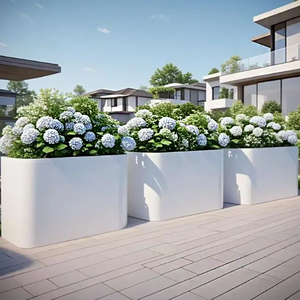 Jardinière en acier galvanisé pour la cour avant et la cour arrière, design moderne carré, couleur personnalisable - Product Image 1