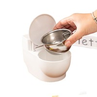 Fontaine à eau et distributeur suspendus pour chat et chien, anti-fuite, avec design ludique, en ABS léger, à fixer sur la toilette