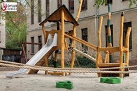 Toboggan extérieur en bois et plastique pour enfants, grande taille, pour maternelle, haute sécurité, équipement de divertissement 2026