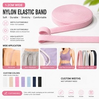 Bande élastique personnalisée en nylon, sangle de ceinture élastique, ruban personnalisable en couleur et largeur, bande douce et agréable pour la peau, accessoires pour vêtements de yoga