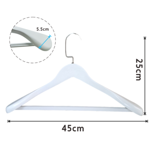 Cintre de costume blanc brillant de luxe robuste couleur personnalisée et logo vêtements en bois costume cintres en bois <span class=keywords><strong>pour</strong></span> présentoir magasin de vêtements - Product Image 4