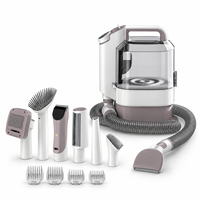 Kit de toilettage pour animaux de compagnie 6-en-1, aspiration 12 kPa, bac à poussière 3,2 L avec tondeuse et brosse de démêlage pour chiens et chats Pawglobe