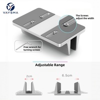 Support vertical pour ordinateur portable en aluminium à fente unique, réglable en largeur, organisateur de bureau peu encombrant pour la maison et le bureau
