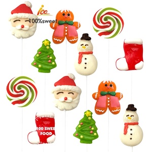 Variedad de piruletas navideñas festivas OEM de fábrica, dulces envueltos individualmente: Árbol de Navidad, muñeco de nieve, dulces de oso polar - Product Image 3